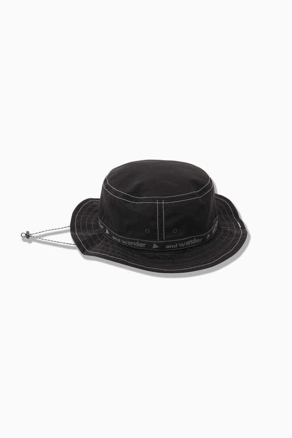 And Wander JQ Tape Hat- Black | Garmentory