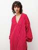 Hache Caftan Dress - Red/White - Thumbnail 4