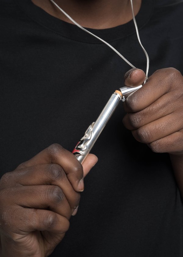 Ambush Silver Flame Cig Case Necklace