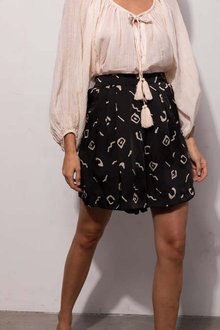 RUJUTA SHETH WIDE LEG SHORTS - AZTEC BLOCK PRINT