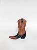 Vintage Melissa Two Tone Embellished Western Boots - Brown - Thumbnail 2