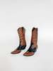 Vintage Melissa Two Tone Embellished Western Boots - Brown - Thumbnail 3