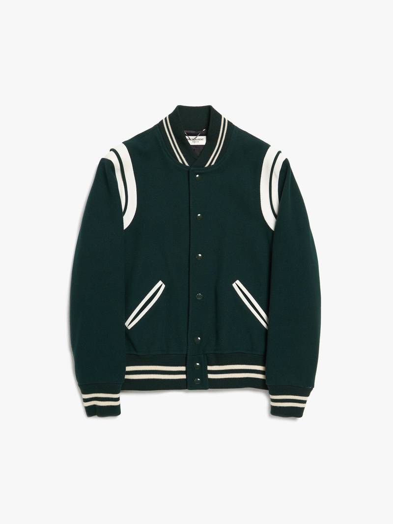 Saint Laurent Paris Wool Teddy Jacket - Green | Garmentory