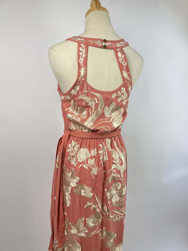 sachin and babi light blue dress Anthropologie BHLDN Linden Floral Embroidered Dress in Pink Cream Women's 6 main image 1