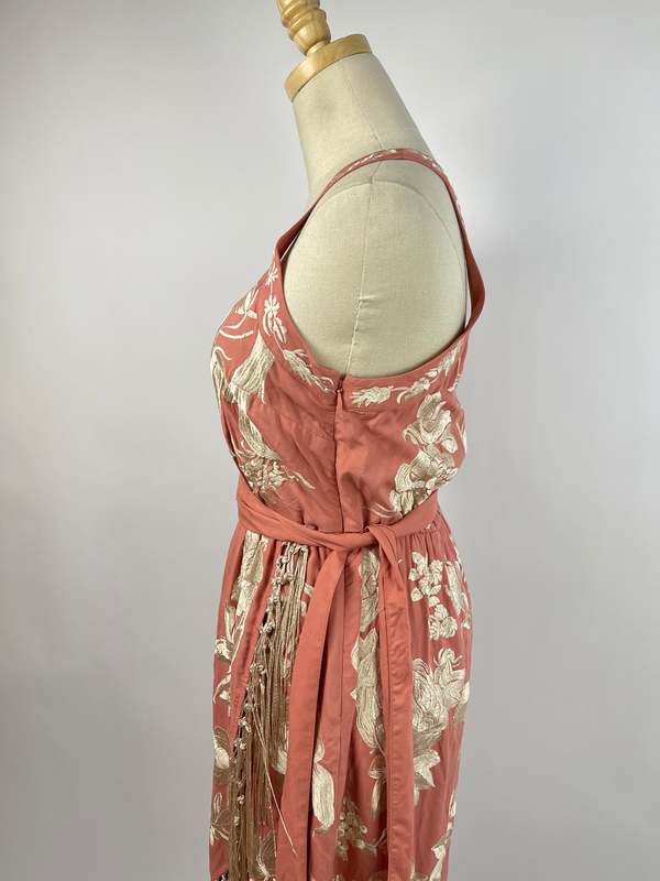 green emerald velvet dress Anthropologie x Eri + Ali Laila Floral Dress Green and Pink – Threadeco