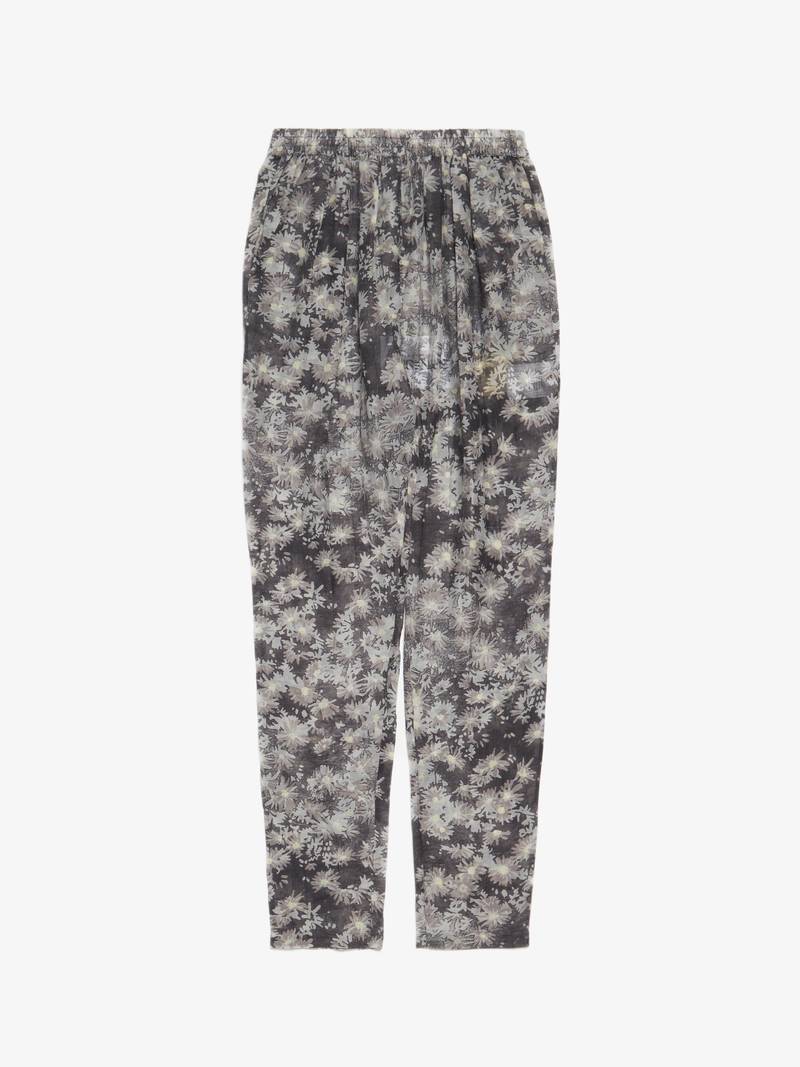 Stella Mccartney Cotton Silk Pants - Gray Floral Print