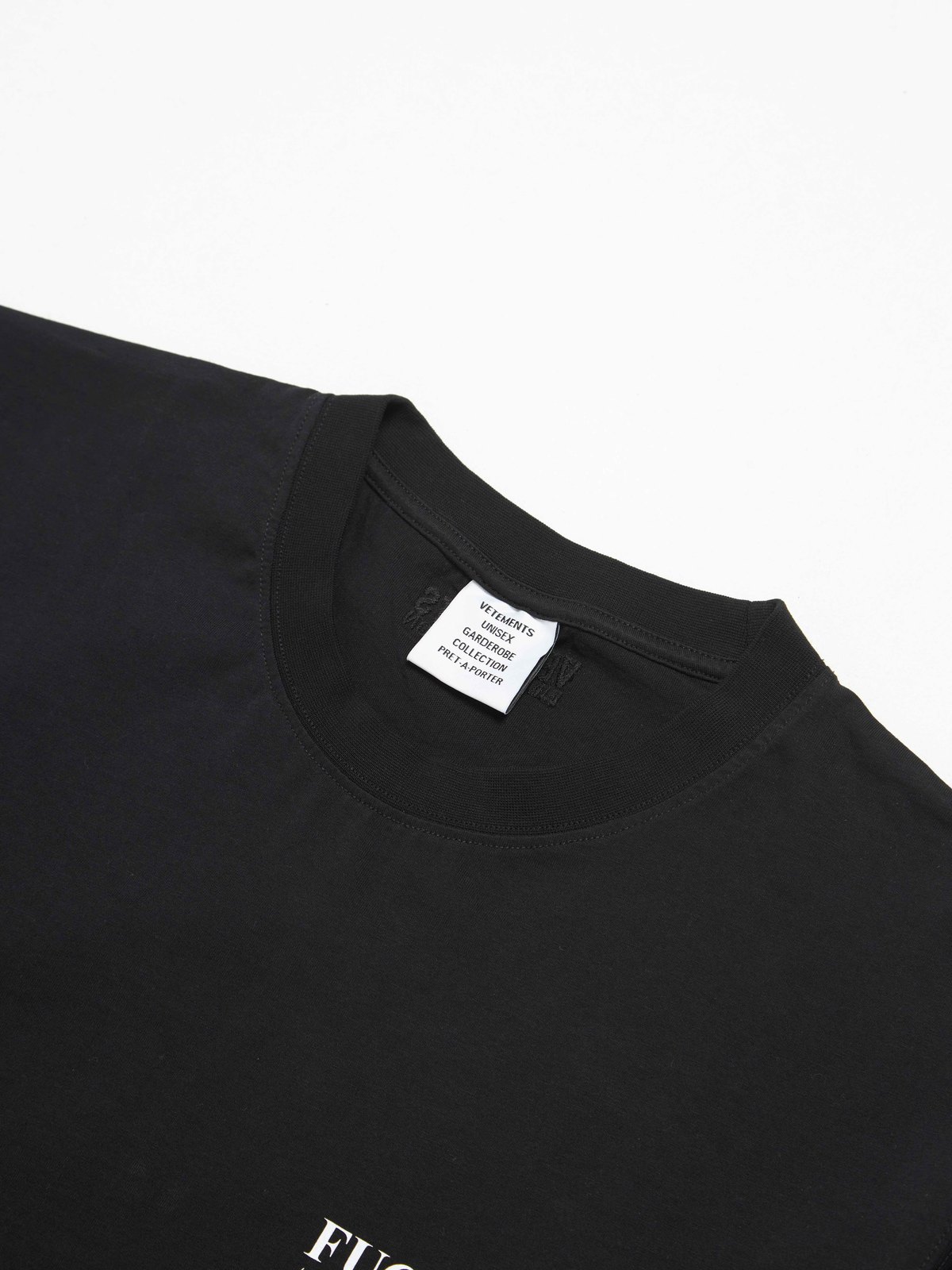 Vetements M Fuck Printed Cotton T-Shirt - Black | Garmentory
