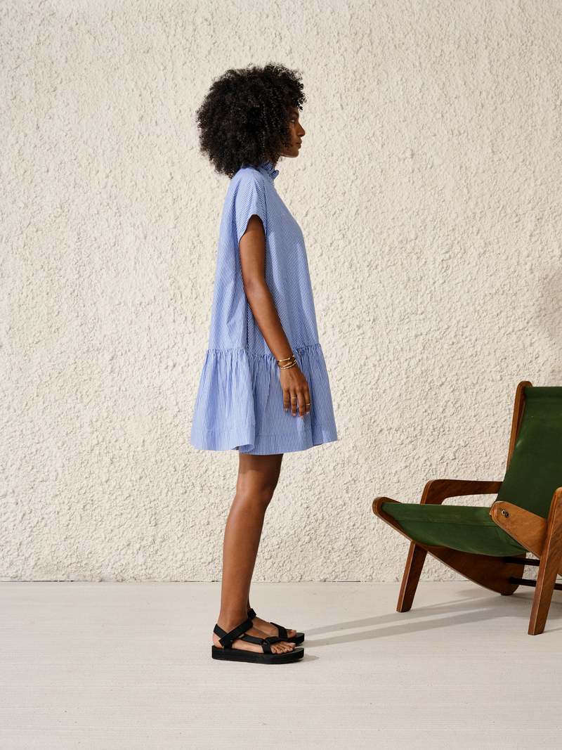 Bellerose Vahe Dress dress Blue Stripe Garmentory