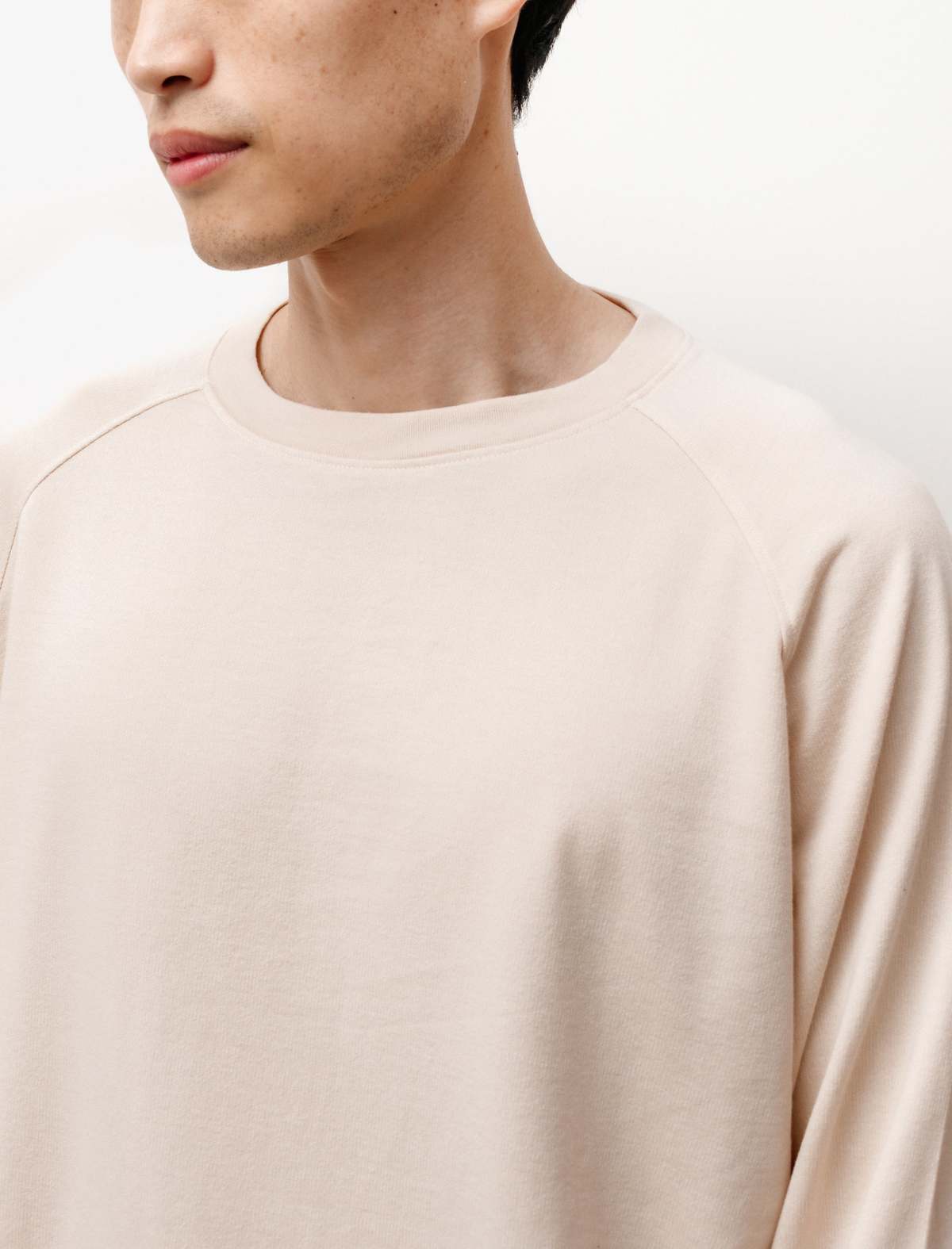 Comoli Cotton-Silk Inlay L/S T-Shirt - Ecru | Garmentory