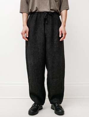 Comoli Linen Drawstring Pant - Black | Garmentory