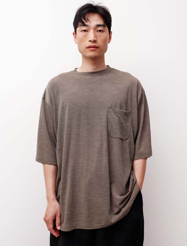 Comoli Wool S/S T-Shirt - Border | Garmentory