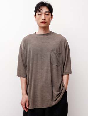 Comoli Wool S/S T-Shirt - Border | Garmentory