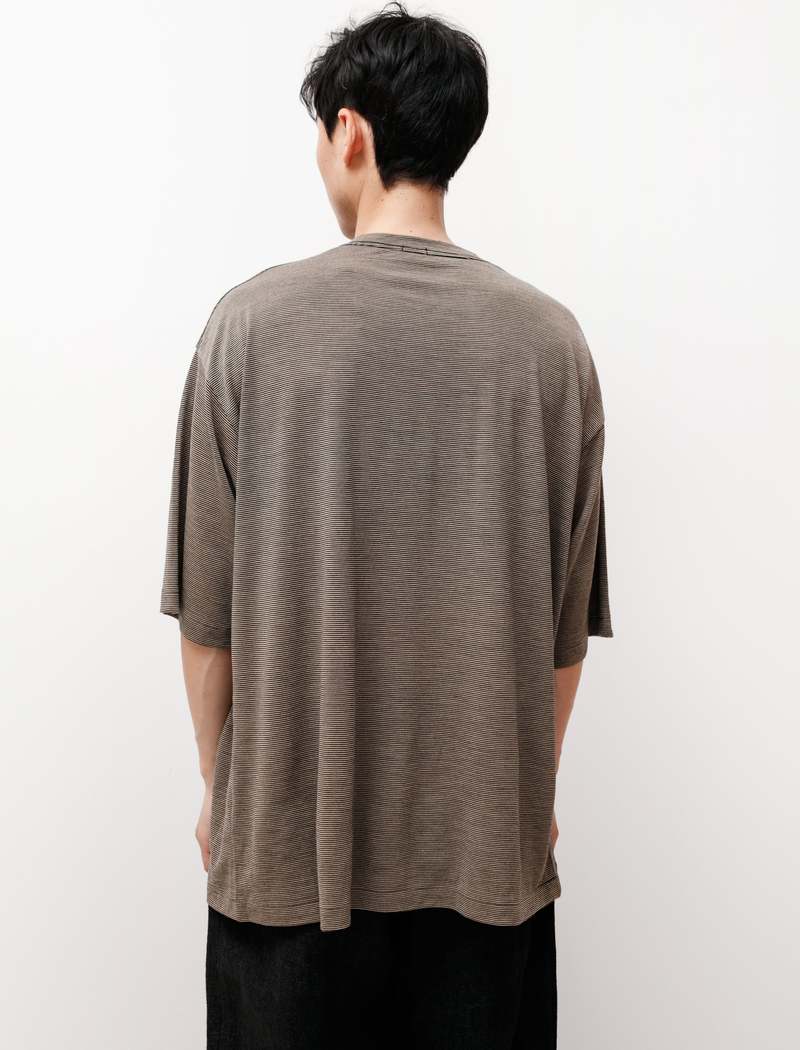Comoli Wool S/S T-Shirt - Border | Garmentory