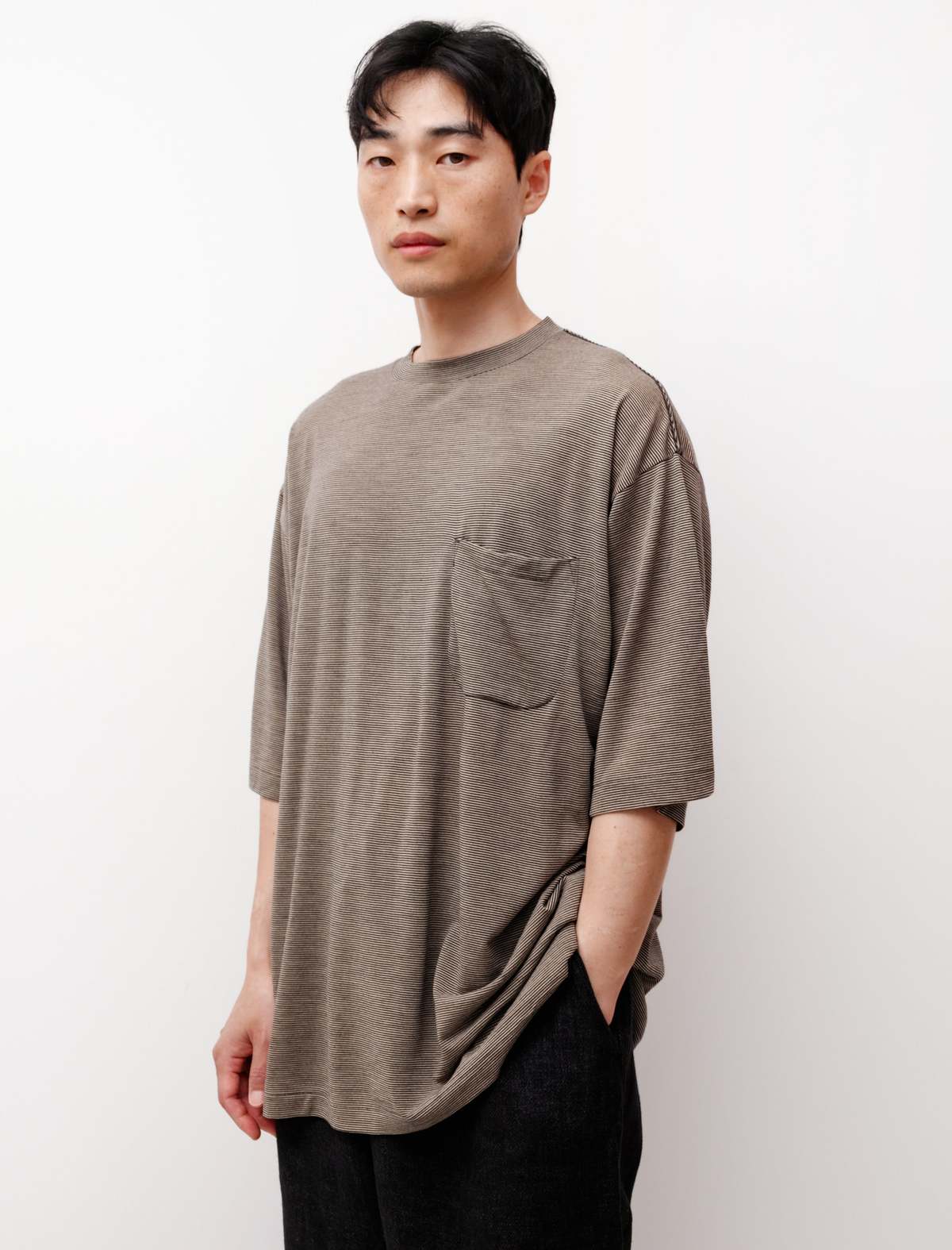 Comoli Wool S/S T-Shirt - Border | Garmentory