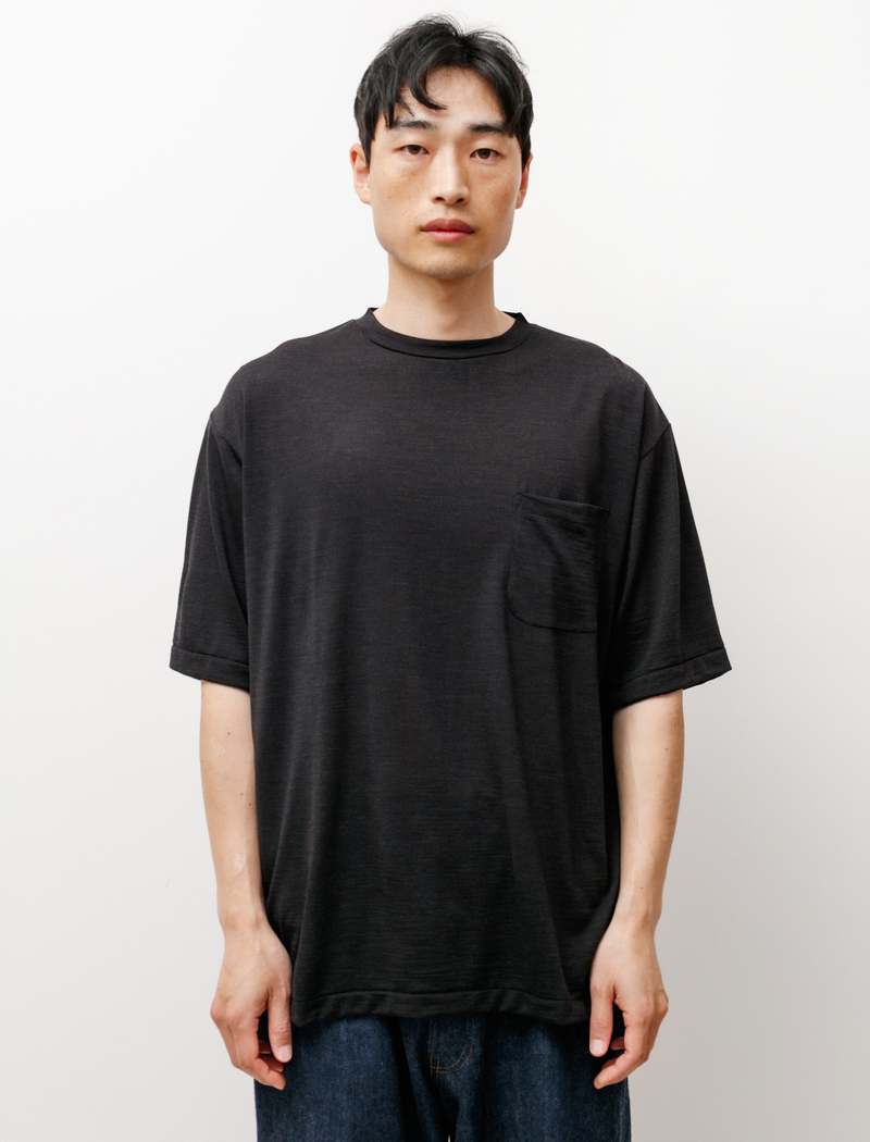 Comoli Wool S/S T-Shirt - Charcoal | Garmentory