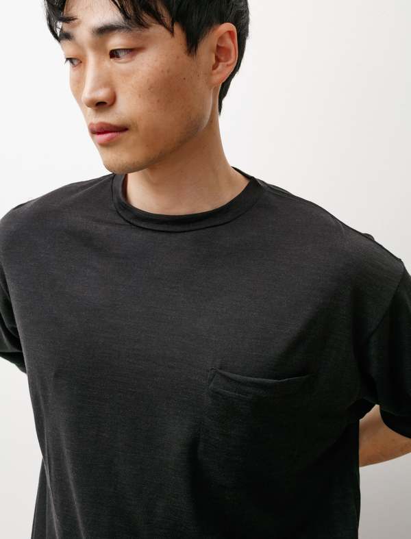 Comoli Wool S/S T-Shirt - Charcoal | Garmentory