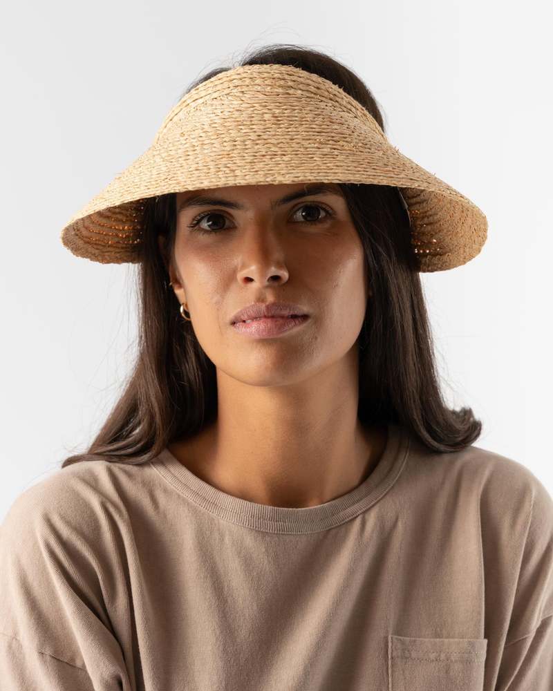 Lola Hats Marquee Woven Visor Natural/Brown MARQUEE — LOLA HATS main image 4