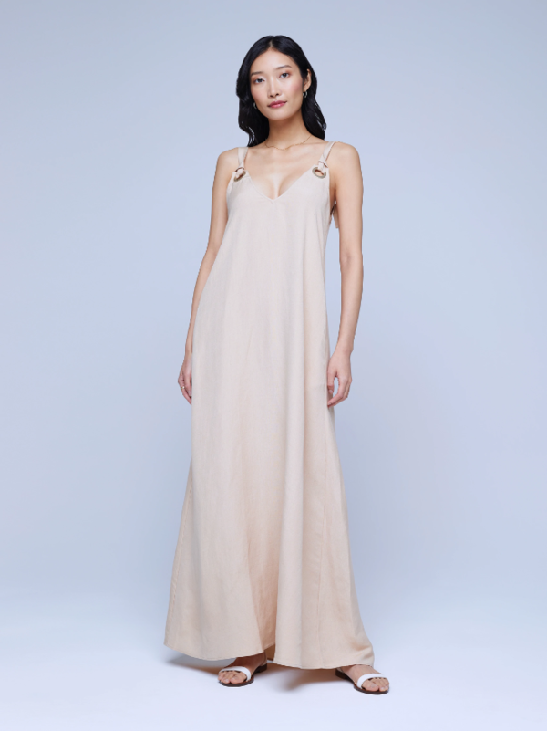 L'agence Vivi Linen Dress - Light Sand | Garmentory