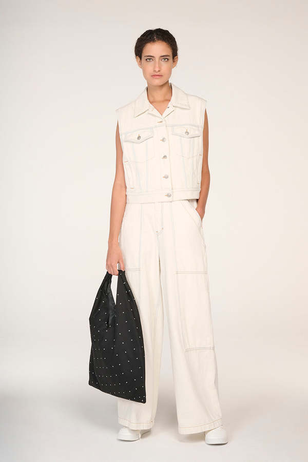 MM6 Maison Margiela Wide leg jeans - Bleached white | Garmentory