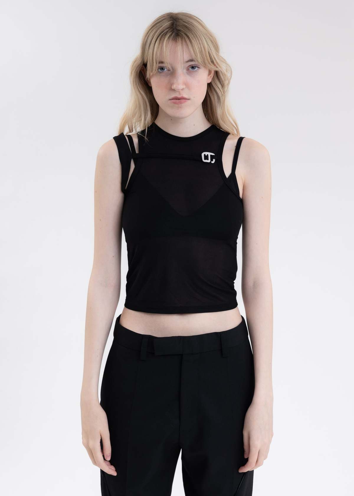 HELIOT EMIL レディース タンクトップ Heliot Emil Tight High Neck Tank Top - Black | Garmentory