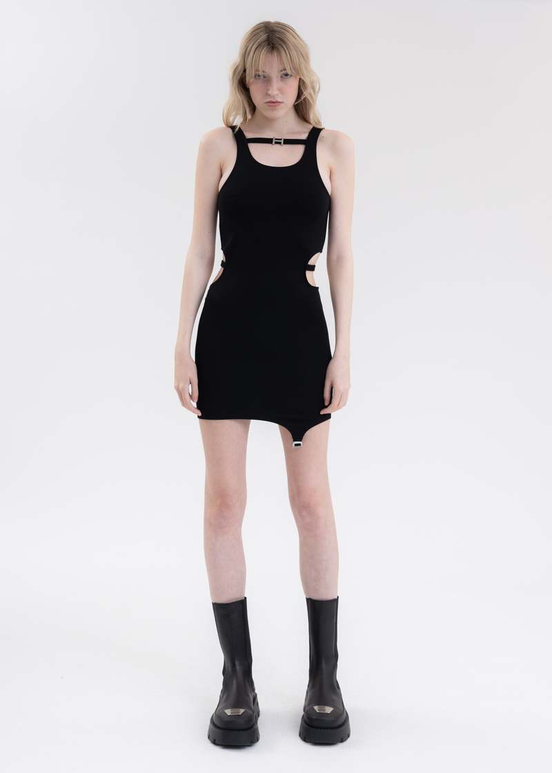 【関税込み】HELIOT EMIL ブラック Xerces ミニドレス Heliot Emil Xerces Jersey Dress - Black | Garmentory