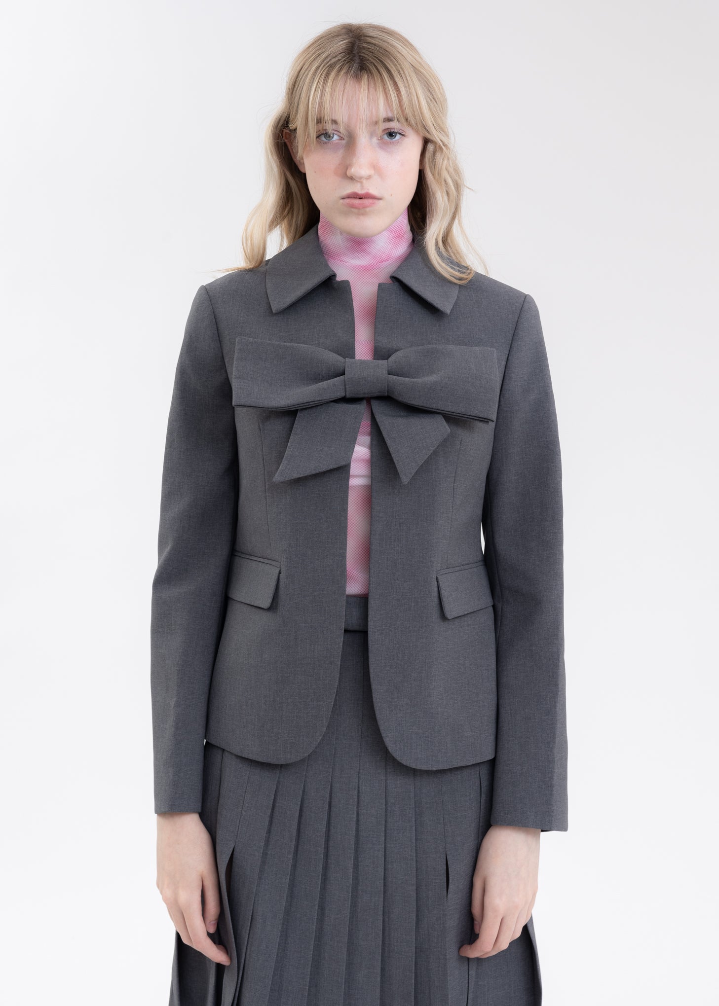 Shushu/Tong Bow Suit Jacket - Grey | Garmentory