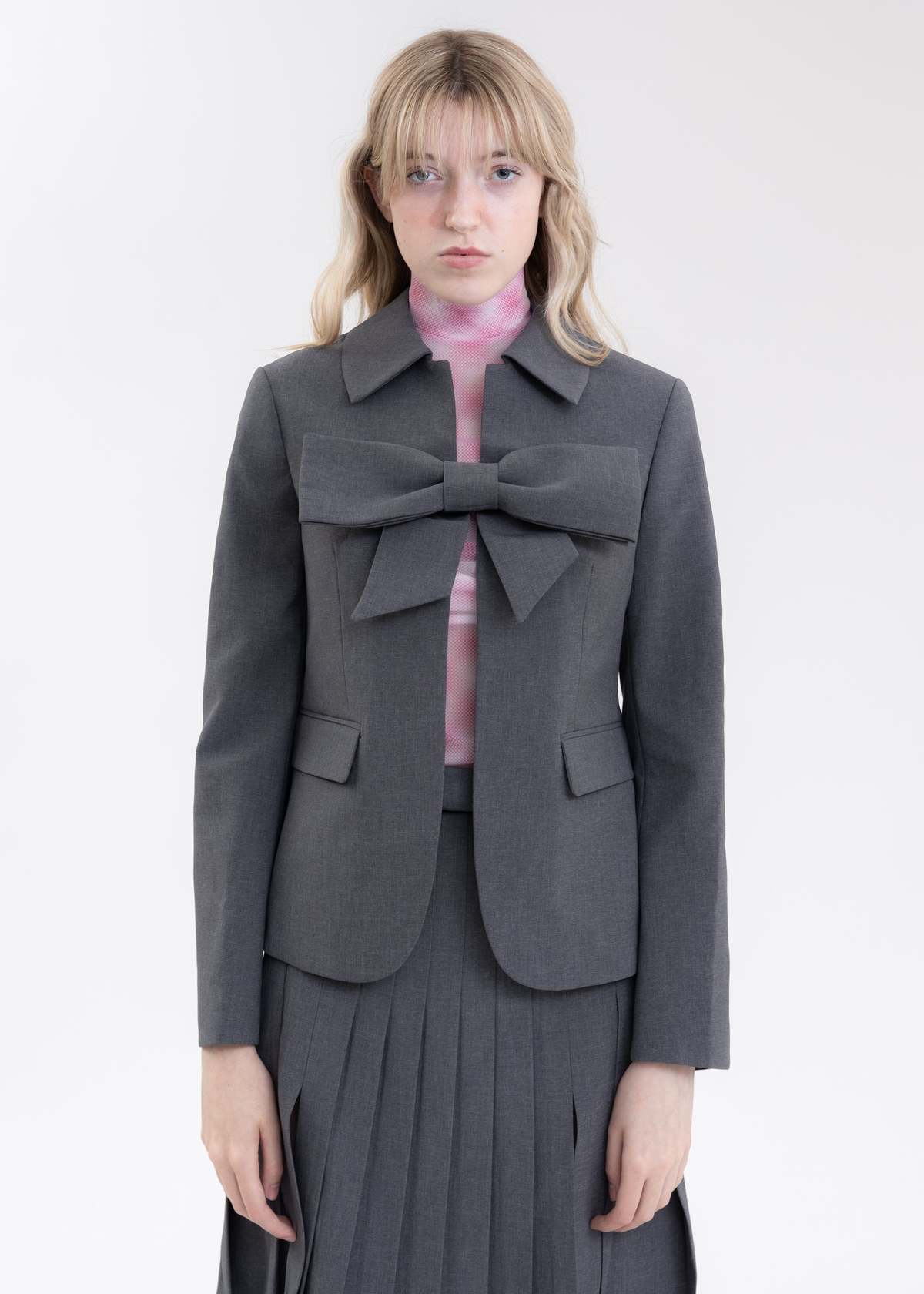 Shushu/Tong Bow Suit Jacket - Grey | Garmentory