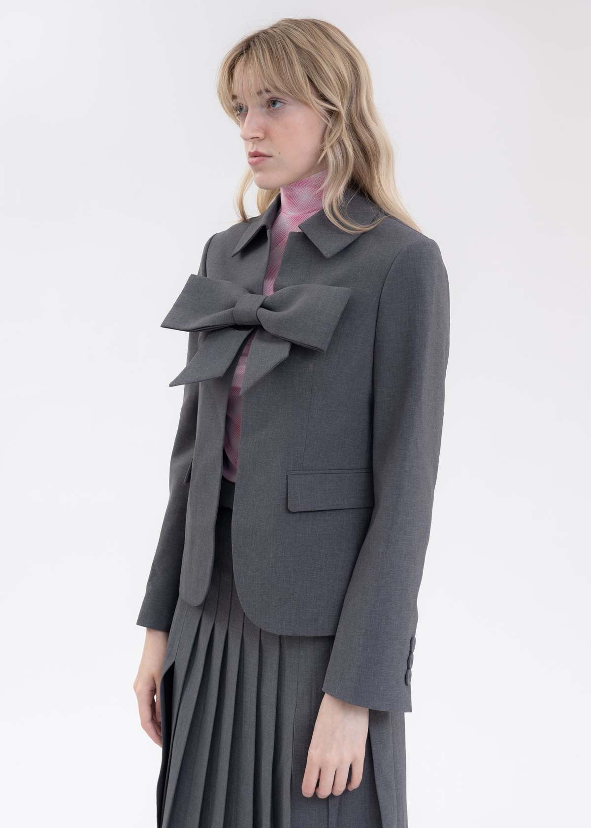 Shushu/Tong Bow Suit Jacket - Grey | Garmentory