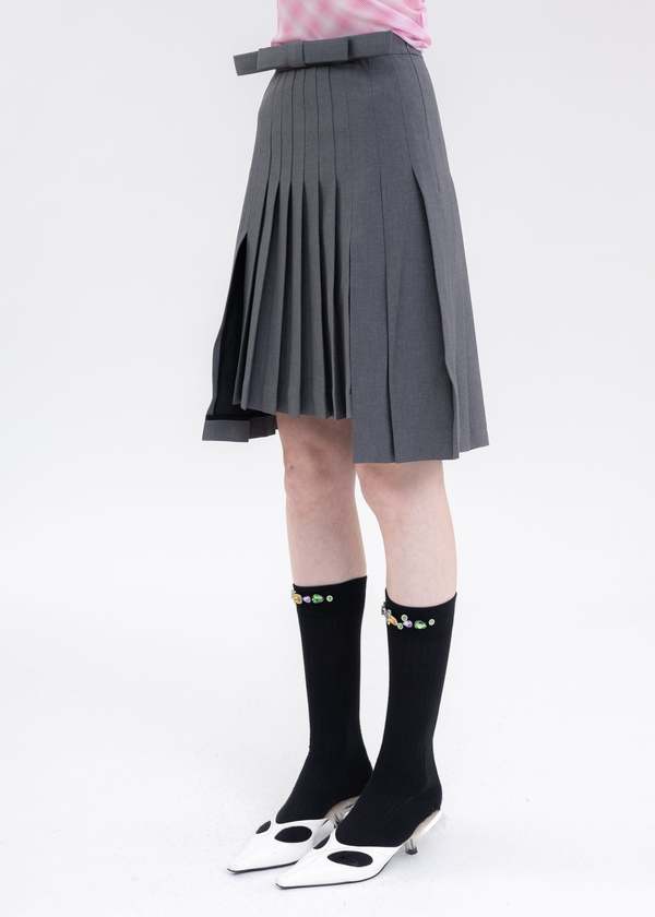 Shushu/Tong Split Pleat Skirt - Grey | Garmentory