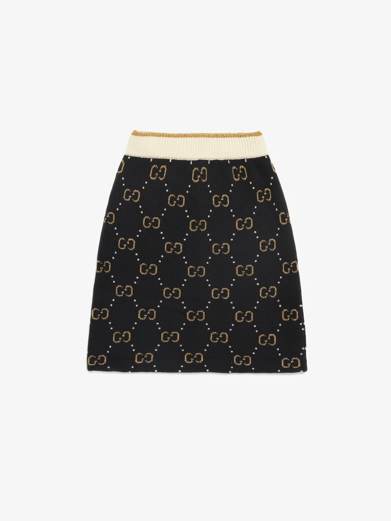 スカート GUCCI BLACK WOOL MINI SKIRT Wool bouclé mini skirt in black | GUCCI® US