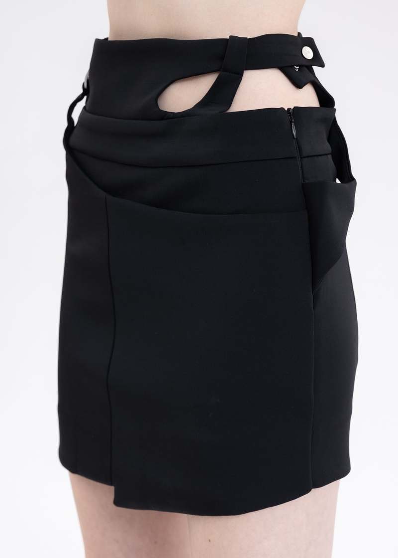 Heliot Emil UNDERWEAR LINE SKIRT - Black | Garmentory