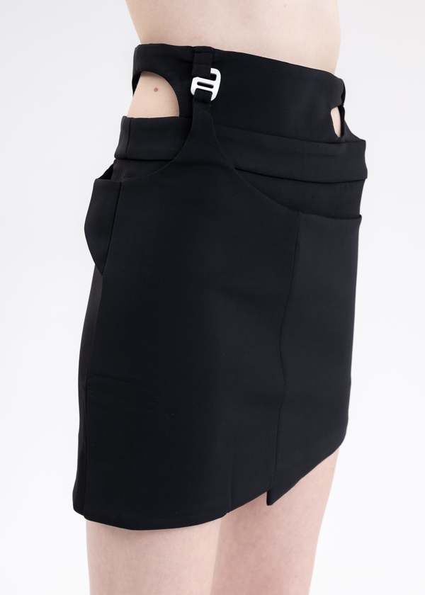 Heliot Emil UNDERWEAR LINE SKIRT - Black | Garmentory