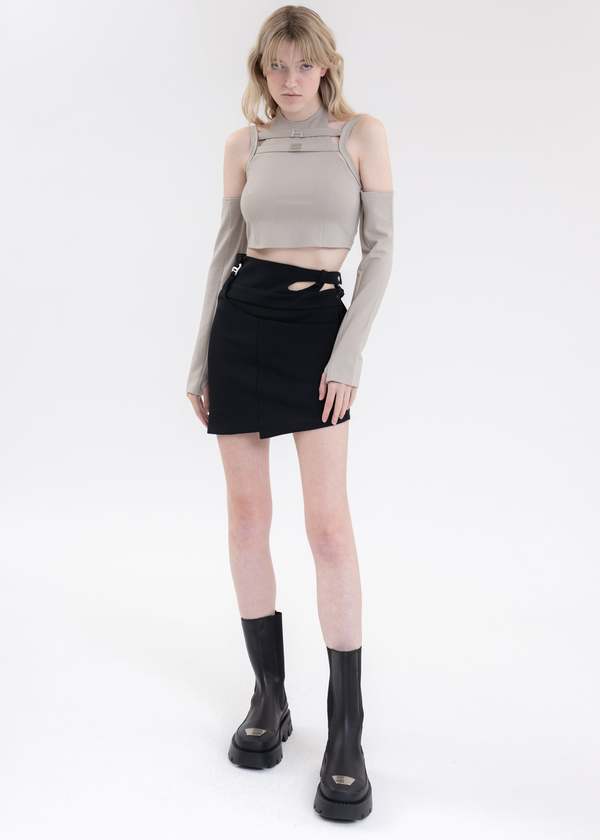 Heliot Emil UNDERWEAR LINE SKIRT - Black | Garmentory