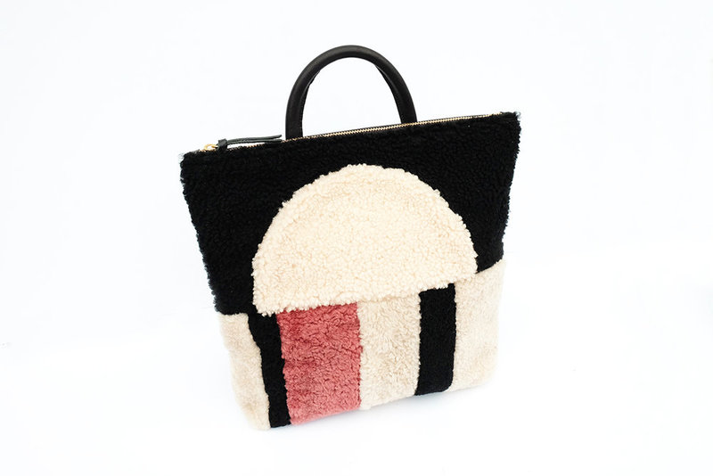 Primecut Sunset Patchwork Sheepskin Backpack