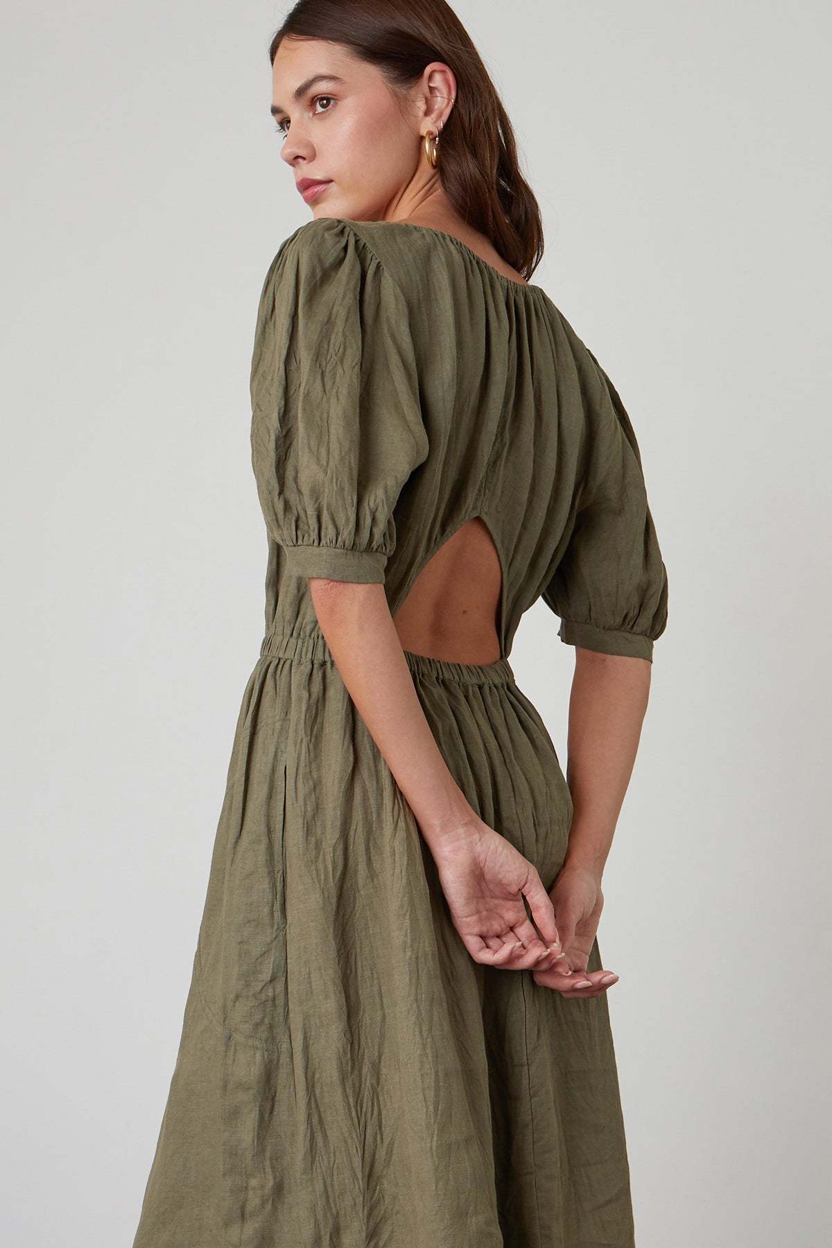 Velvet by Graham & Spencer Whitney Woven Linen Dress - Elm - Image 2 of 6