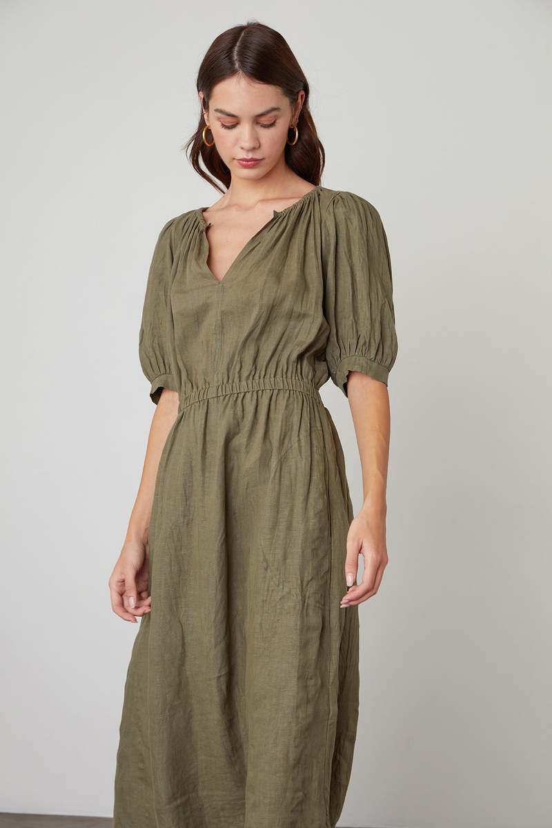 Velvet by Graham & Spencer Whitney Woven Linen Dress - Elm