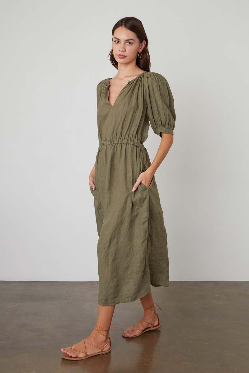 Velvet by Graham & Spencer Whitney Woven Linen Dress - Elm