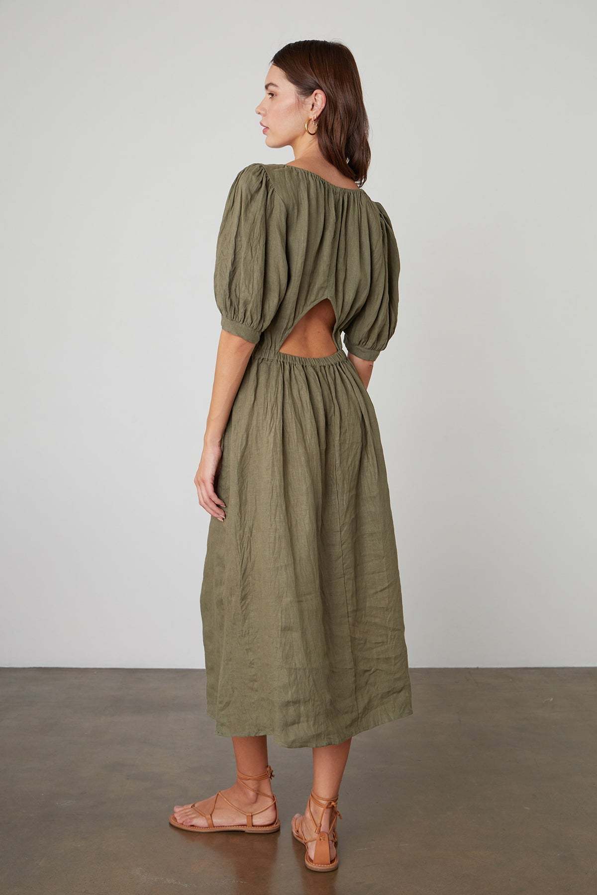 Velvet by Graham & Spencer Whitney Woven Linen Dress - Elm - Image 6 of 6