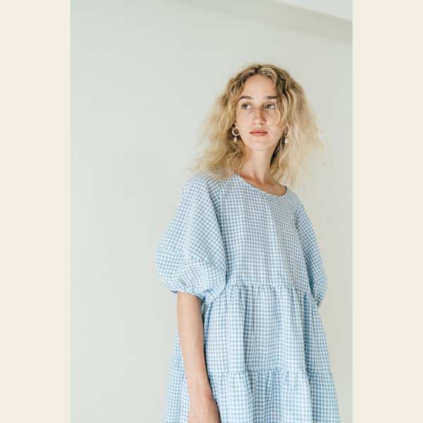 princess polly baby blue dress Bronze Age Nati Dress - Blue Gingham