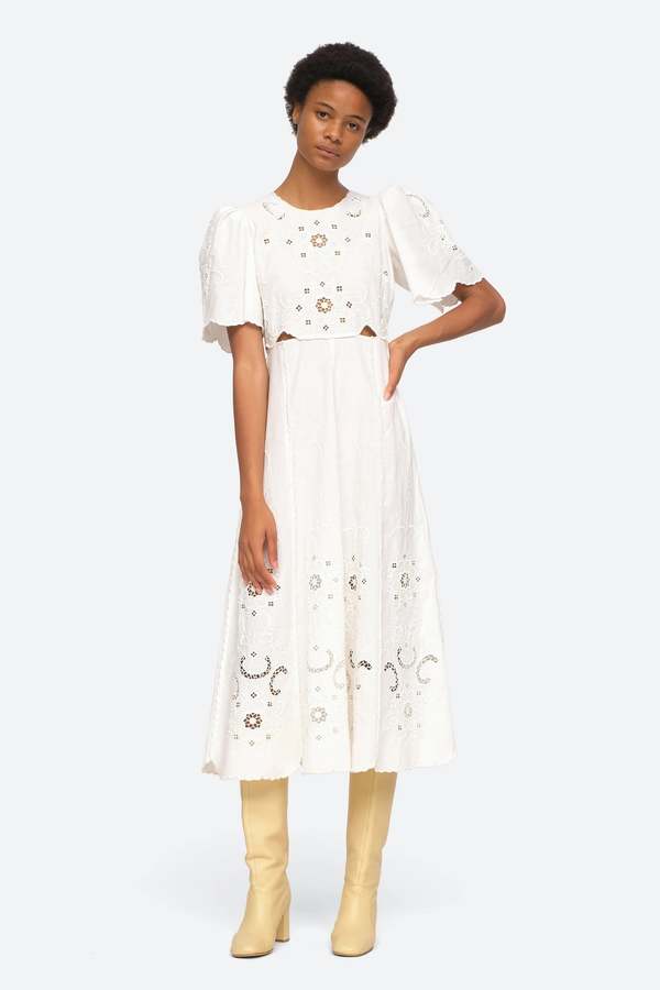 green emerald velvet dress Off White Pleated Front Detail Midi Dress