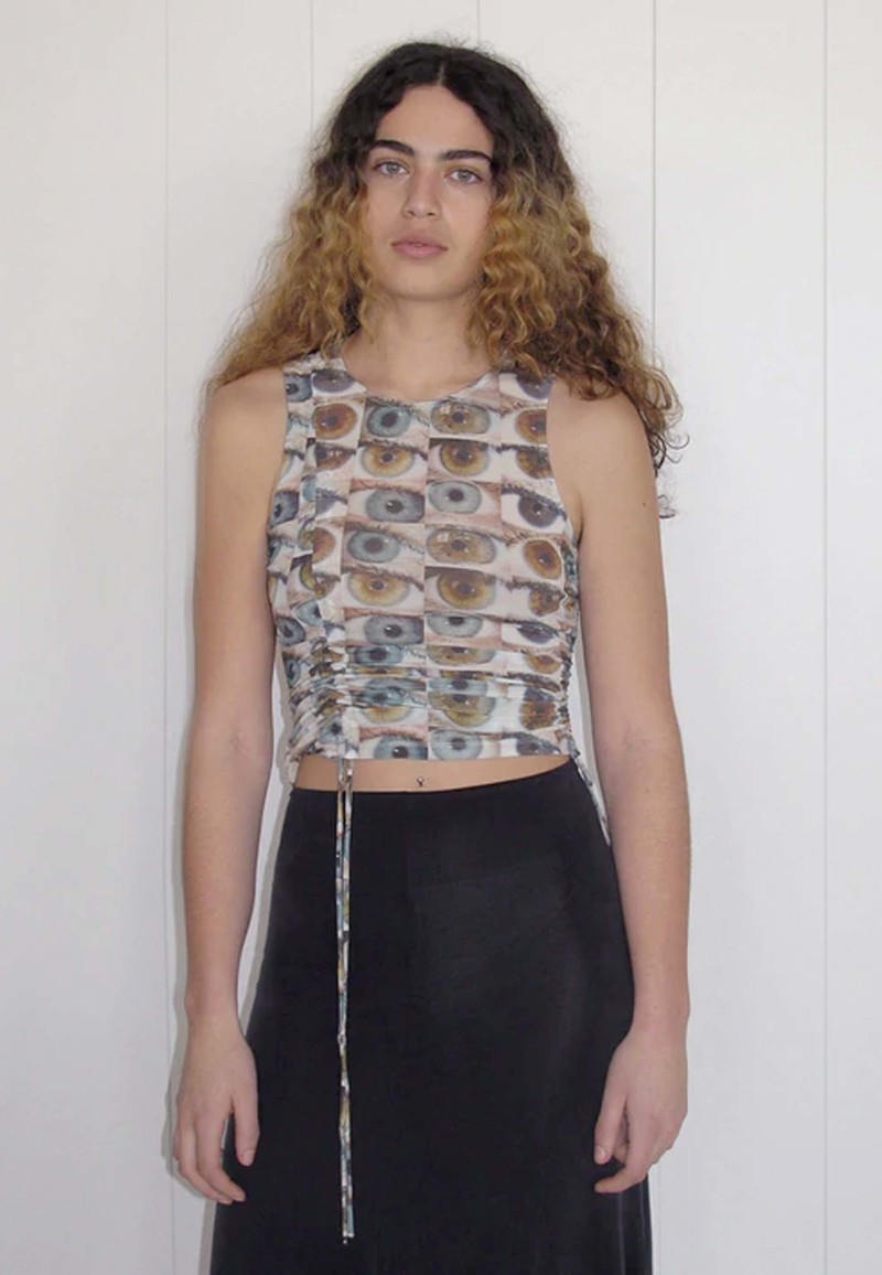 Paloma Wool プリント トップス lope-mixed-knit-top-in-ecru-