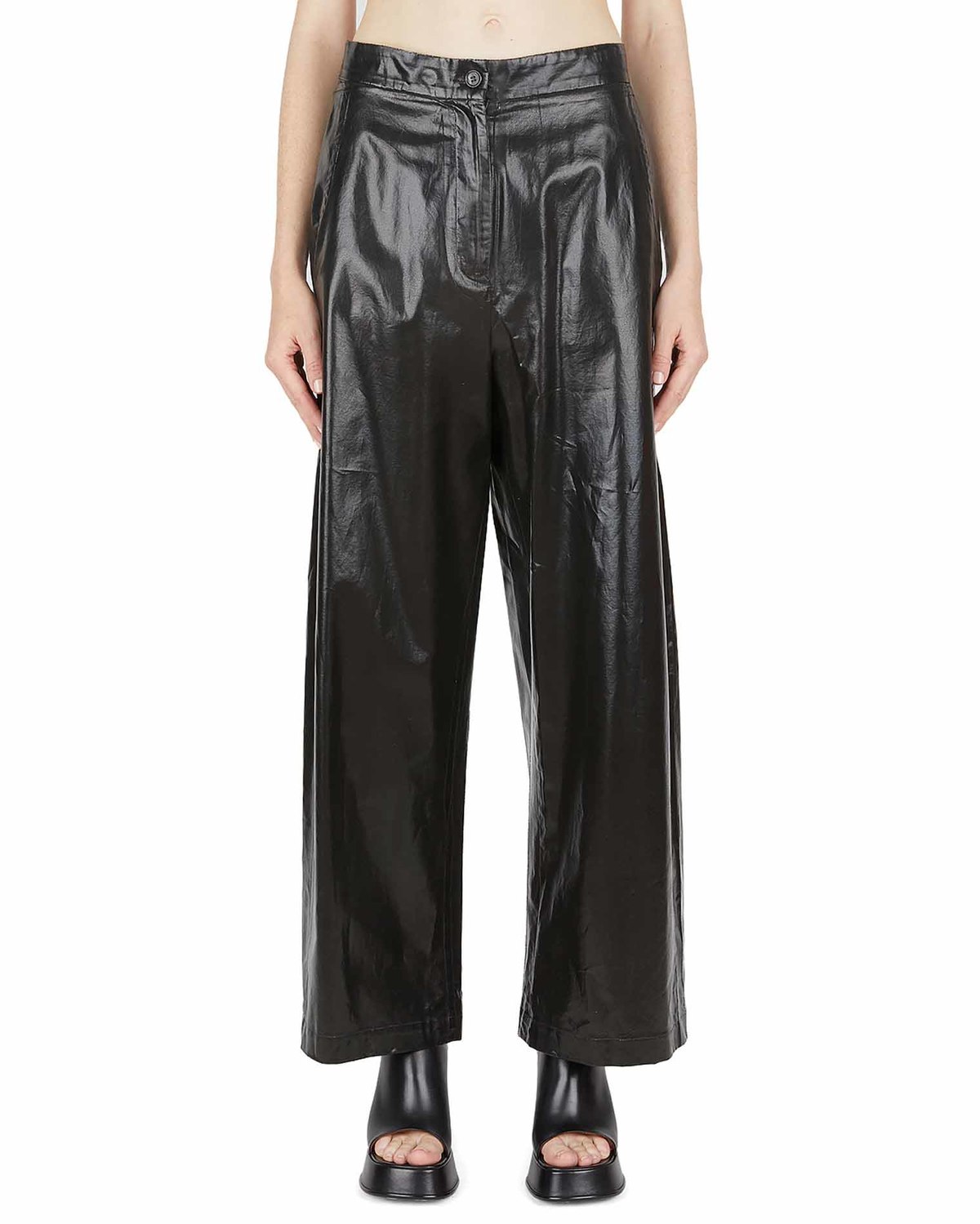 MM6 Maison Margiela Wide Leg Pants - Black | Garmentory