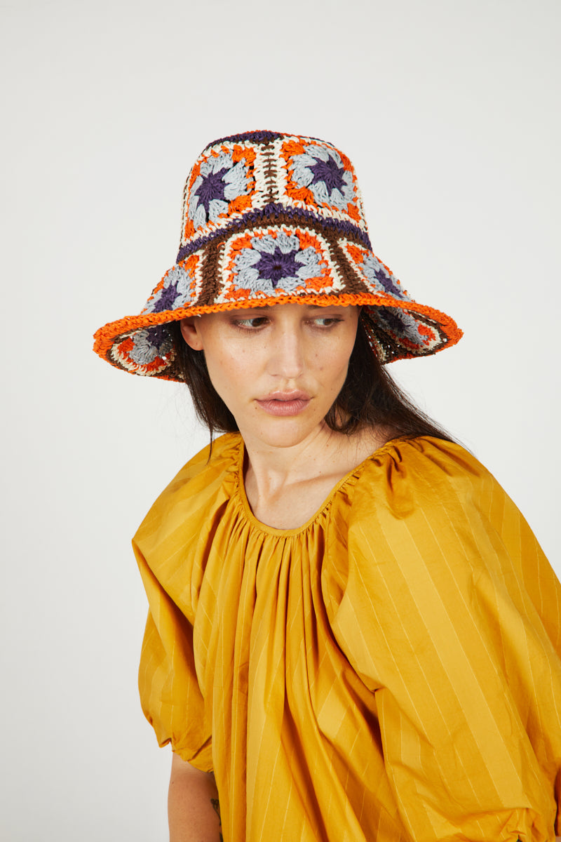 Wyeth Agnes Straw Bucket Hat Blue Multi NWT WYETH AGNES hat - BLUE MULTI | Garmentory main image 2