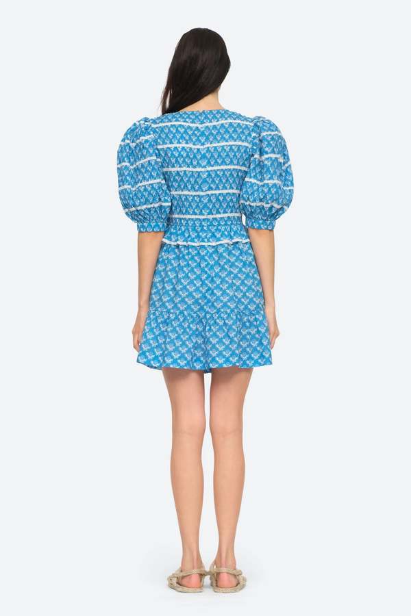 Sea NY Annika Smocked Dress - Blue | Garmentory