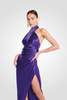 The Sei Cross Wrap Halter Dress - Violet - Thumbnail 1