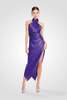 The Sei Cross Wrap Halter Dress - Violet - Thumbnail 2