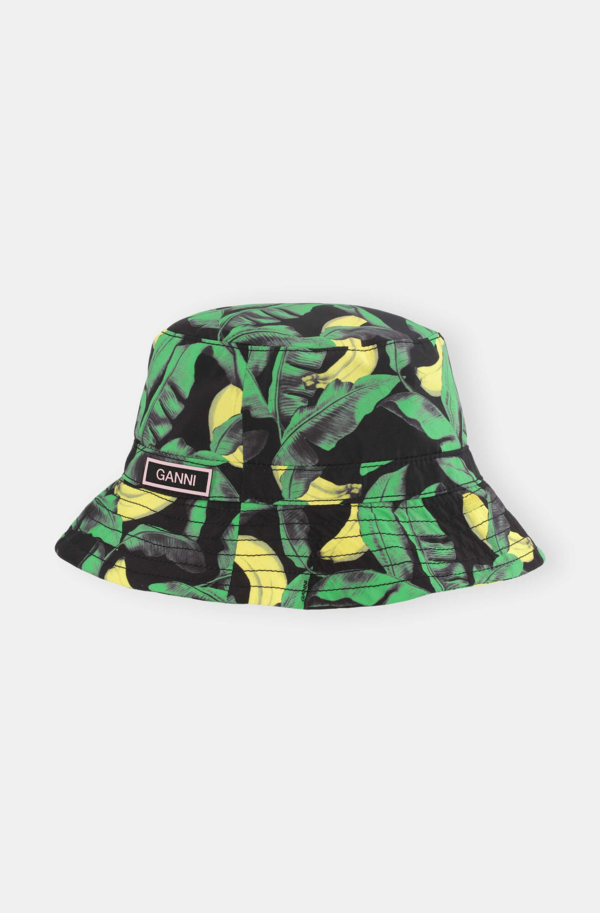 Ganni Bucket Hat - Black Banana Tree | Garmentory display picture 1