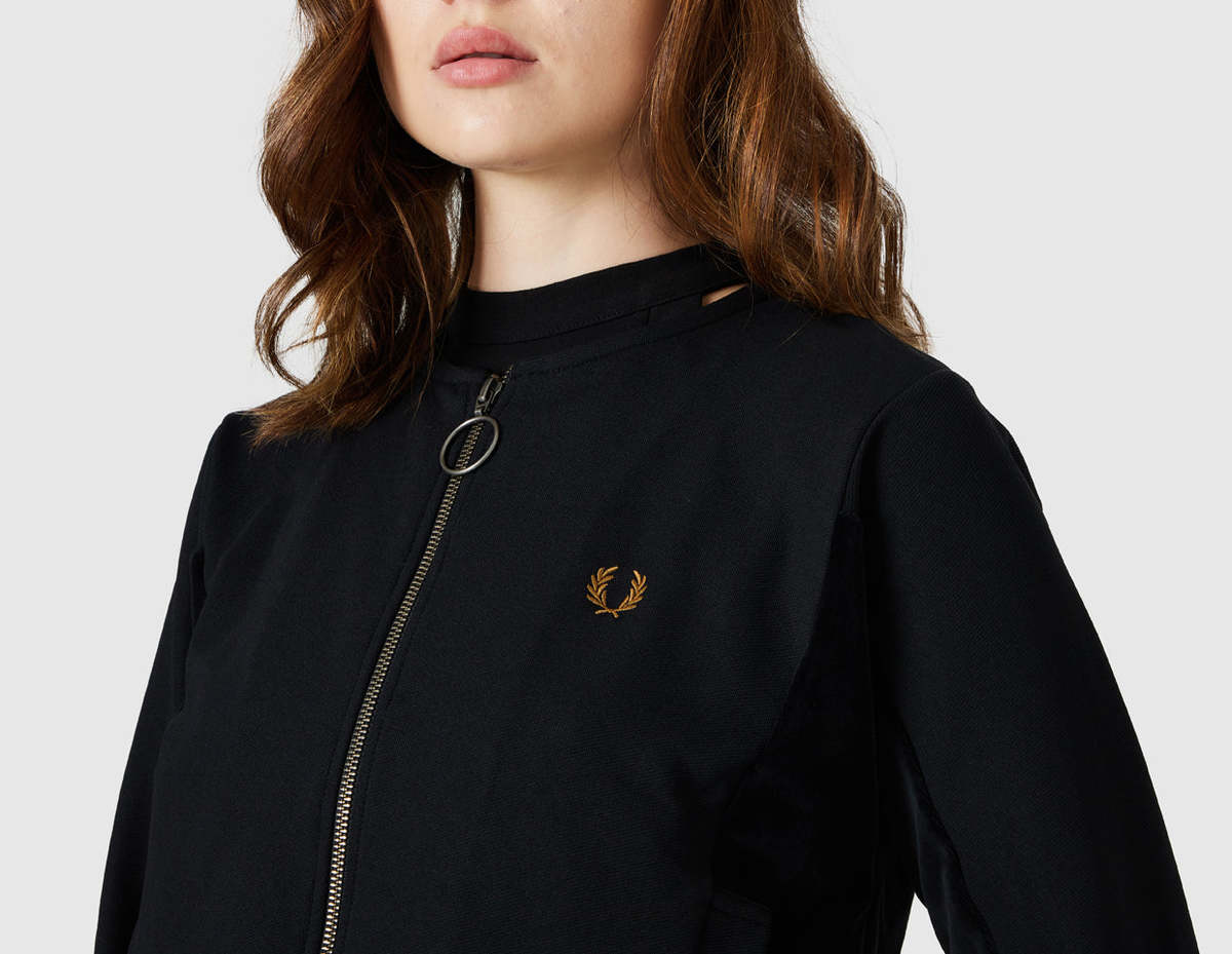 Fred Perry Velour Panel Track Jacket - Black | Garmentory