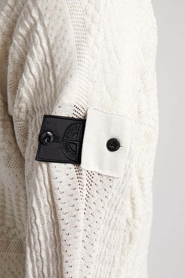 Stone Island Shadow Project Japanese Aran Knit Cardigan - Sand