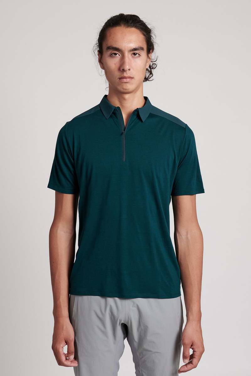 VEILANCE Frame SS Polo Shirt - Dark Spruce | Garmentory